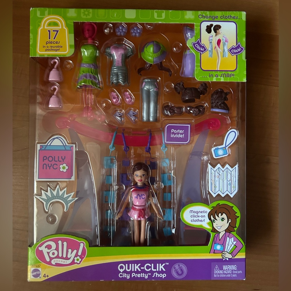 Polly Pocket Quik-Clik City Pretty Playset Lila NEW 2005